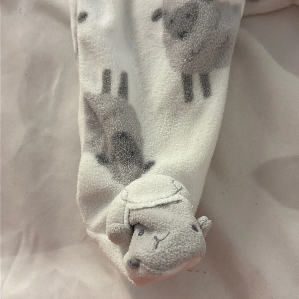 Cozy Sheep Print Kids Fleece One Piece Newborn